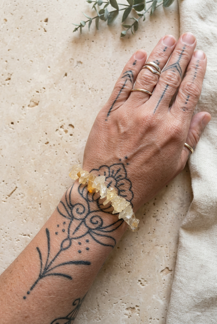 Citrine Crystal Chip Bracelet