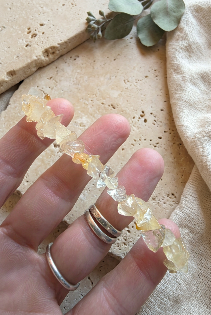 Citrine Crystal Chip Bracelet