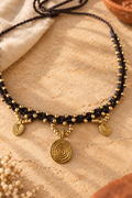Indian Brown Bohemian Handmade Macrame Brass Choker