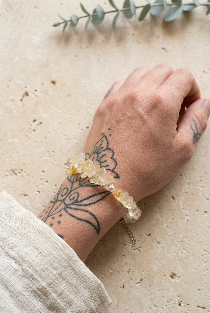 Citrine Crystal Chip Bracelet