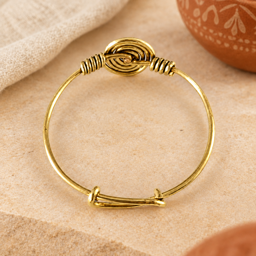 Golden Brass Spiral Bangle